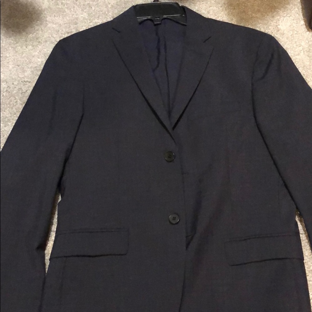 H and M Black blazer with white striped pattern